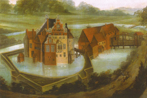 Haus Bevern auf einem Gem&auml;lde von 1637