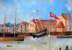 Der Stapellauf der Uhland am 9. August 1847, die im Liniendienst Bremen � New Orleans verkehrte � war ein wichtiges Ereignis. Mit diesem Schiff kamen viele Auswanderer nach Amerika. 